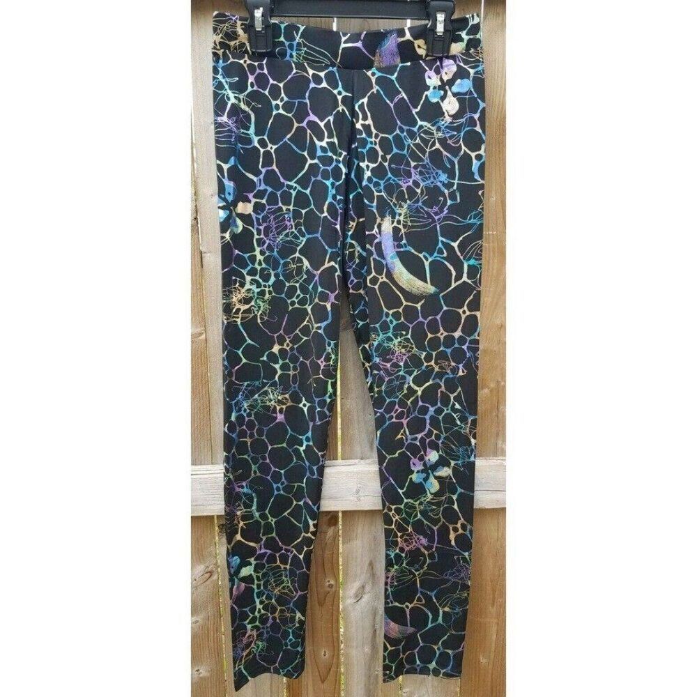 Leggings Super Shiny Foil Metallic Print Small/Medium L'Amour NWT
